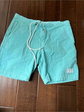Element Men's 100% cotton in Aqua Teal shorts with White Drawstring